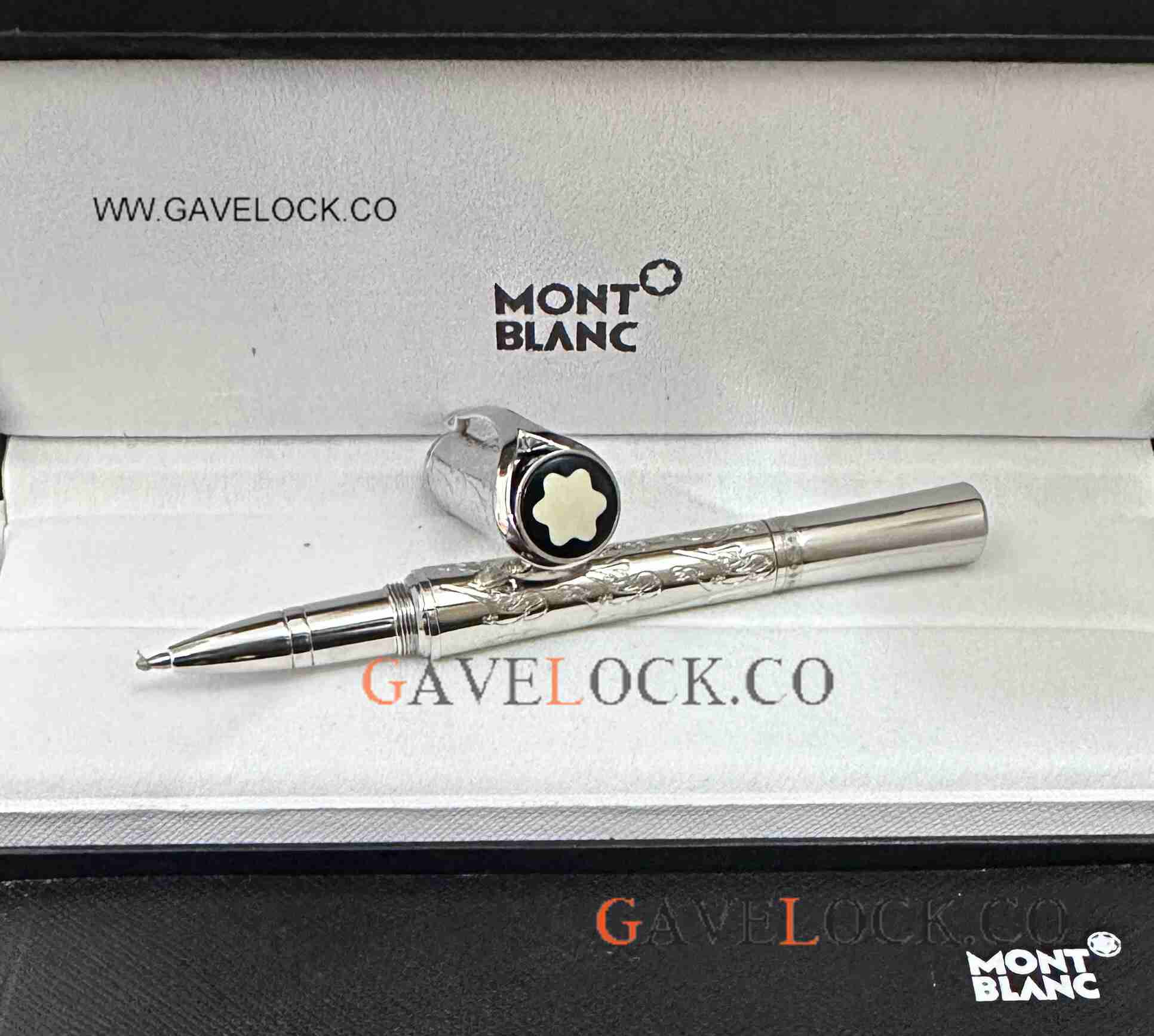 AAA Replica Montblanc Grace Kelly Roller ball Pen All Silver